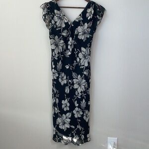 Mlle Gabrielle flutter sleeve tank top floral dress women size 14